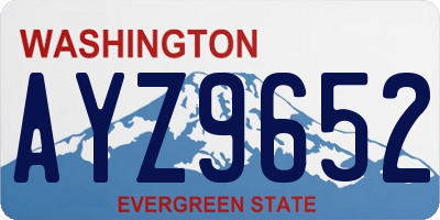 WA license plate AYZ9652