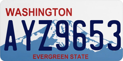 WA license plate AYZ9653