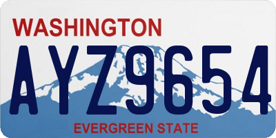 WA license plate AYZ9654