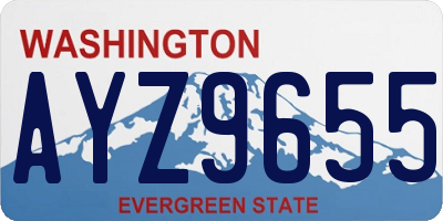 WA license plate AYZ9655