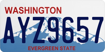 WA license plate AYZ9657