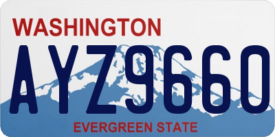 WA license plate AYZ9660