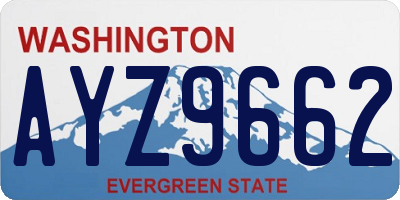 WA license plate AYZ9662