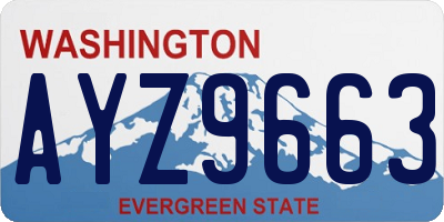 WA license plate AYZ9663