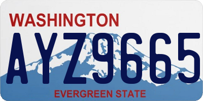 WA license plate AYZ9665