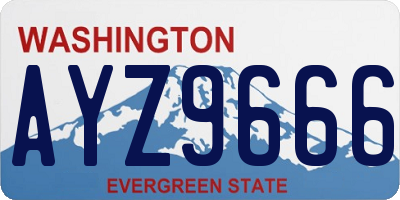 WA license plate AYZ9666