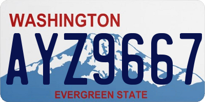 WA license plate AYZ9667