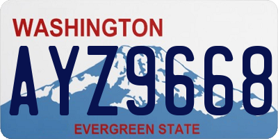 WA license plate AYZ9668