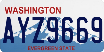 WA license plate AYZ9669