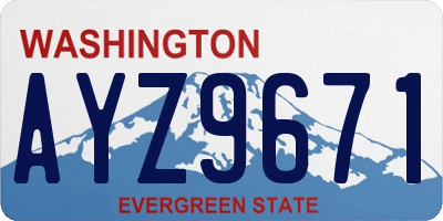 WA license plate AYZ9671