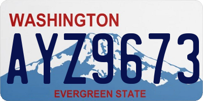 WA license plate AYZ9673