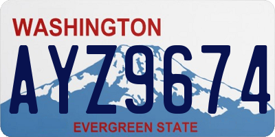 WA license plate AYZ9674