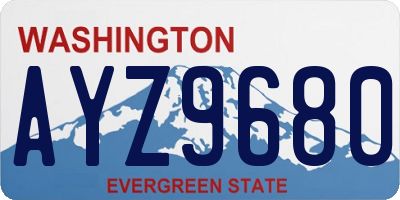 WA license plate AYZ9680