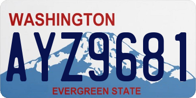 WA license plate AYZ9681