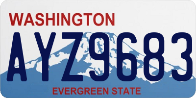 WA license plate AYZ9683