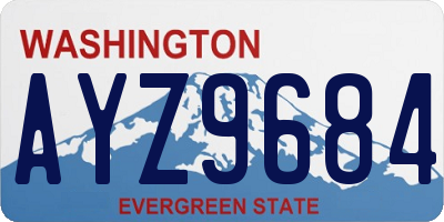 WA license plate AYZ9684