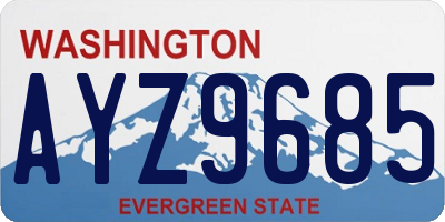 WA license plate AYZ9685