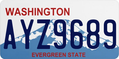 WA license plate AYZ9689