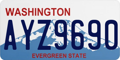 WA license plate AYZ9690