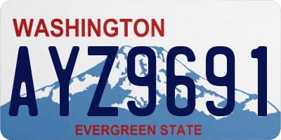 WA license plate AYZ9691