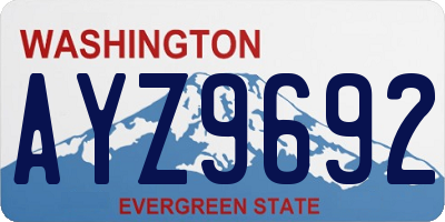 WA license plate AYZ9692