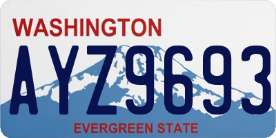 WA license plate AYZ9693