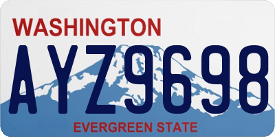 WA license plate AYZ9698