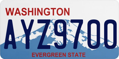 WA license plate AYZ9700