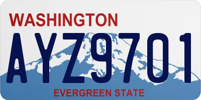 WA license plate AYZ9701