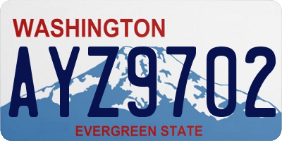 WA license plate AYZ9702