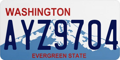 WA license plate AYZ9704