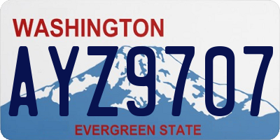 WA license plate AYZ9707