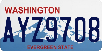 WA license plate AYZ9708