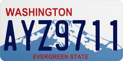 WA license plate AYZ9711