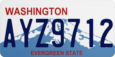 WA license plate AYZ9712