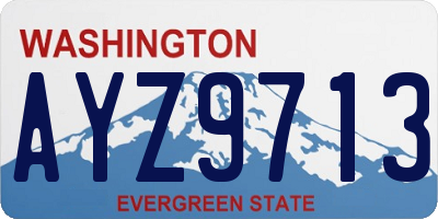 WA license plate AYZ9713