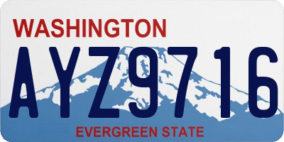 WA license plate AYZ9716