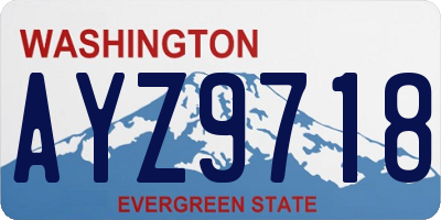 WA license plate AYZ9718