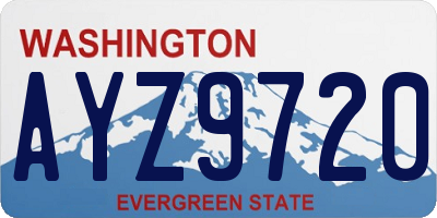 WA license plate AYZ9720