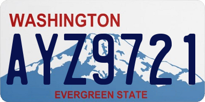 WA license plate AYZ9721