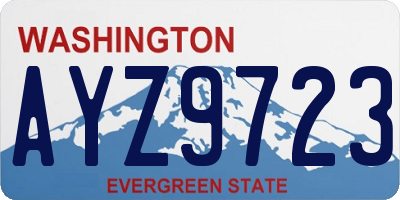 WA license plate AYZ9723