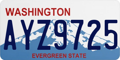 WA license plate AYZ9725