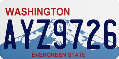 WA license plate AYZ9726