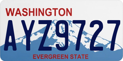 WA license plate AYZ9727