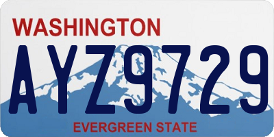 WA license plate AYZ9729