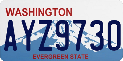 WA license plate AYZ9730