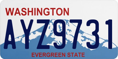 WA license plate AYZ9731