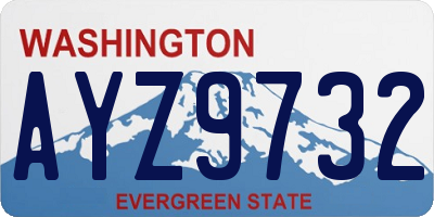 WA license plate AYZ9732