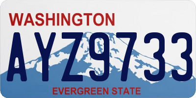 WA license plate AYZ9733