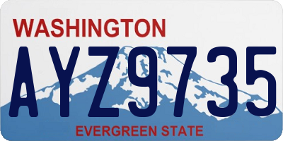 WA license plate AYZ9735